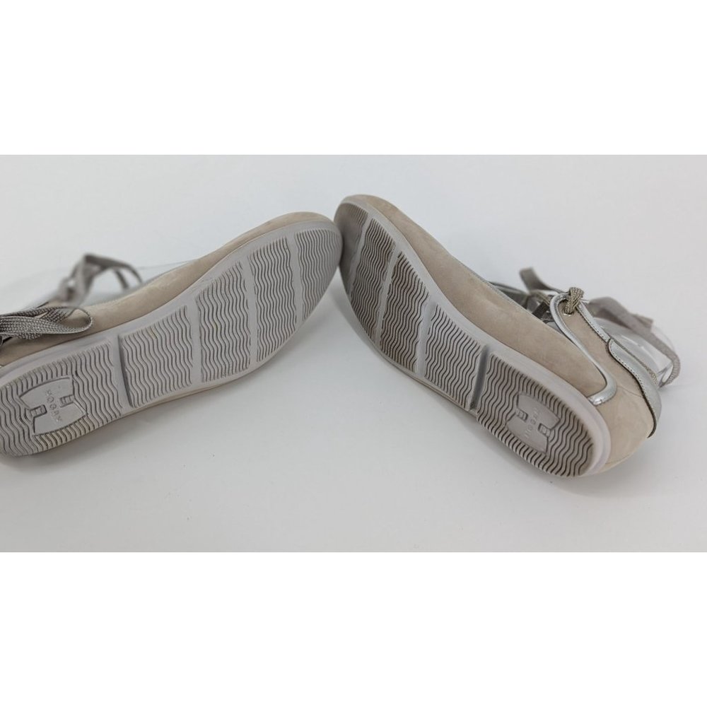 HOGAN SUEDE LACE UP BALLERINA FLAT Grey Silver sz 8.5 Italian - Picture 11 of 16